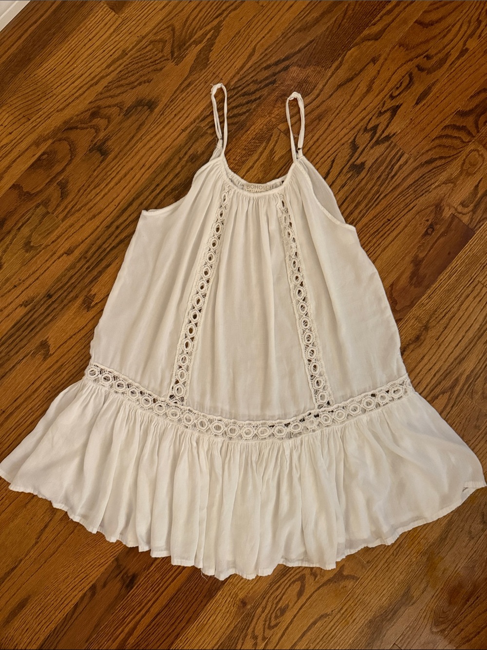 bohme White Peasant Blouse with Eyelet Detail